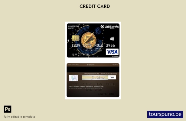 lista para imprimir plantilla de tarjeta de crédito comercial visa Montenegro CK